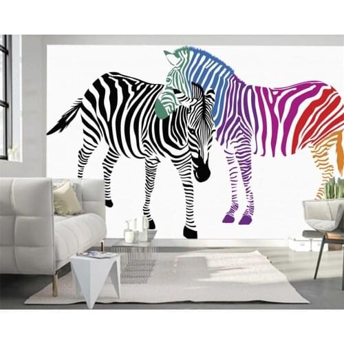Beibehang Custom wallpaper fashion modern Nordic minimalist hand-painted zebra background wall paper mural papel de pared