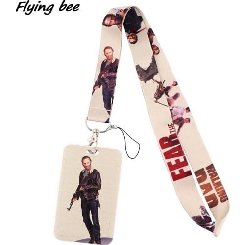 Flyingbee X1891 Walking Dead Movie Cool Figure Lanyards ID Badge Holder ID Card Pass Phone Straps Badge Key Holder Keychain