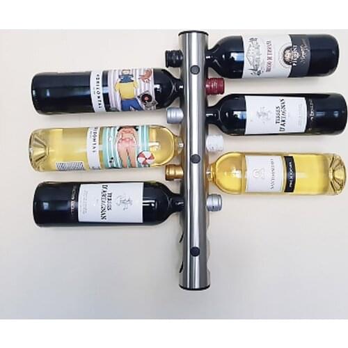 High quality Wine Bottles Holders Stainless Steel Wine Rack Bar Wall Mounted Household Storage Kitchen Holder 12 / 8pcs Bottles