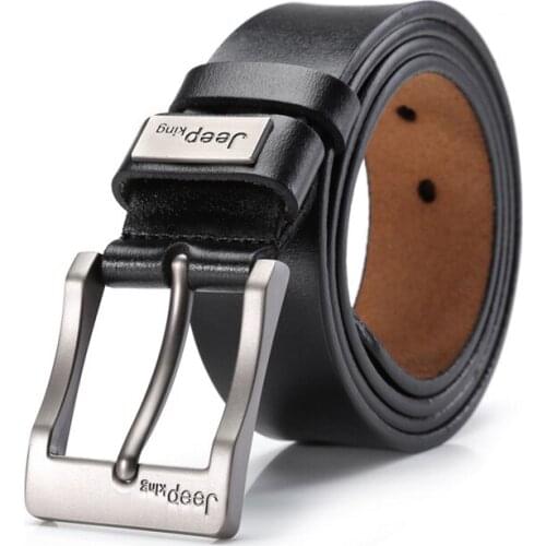 Designer 100% Upper Genuine Leather Alloy Pin Buckle Belt For Men Business Men Belt Fancy Vintage Jean Cintos Belts