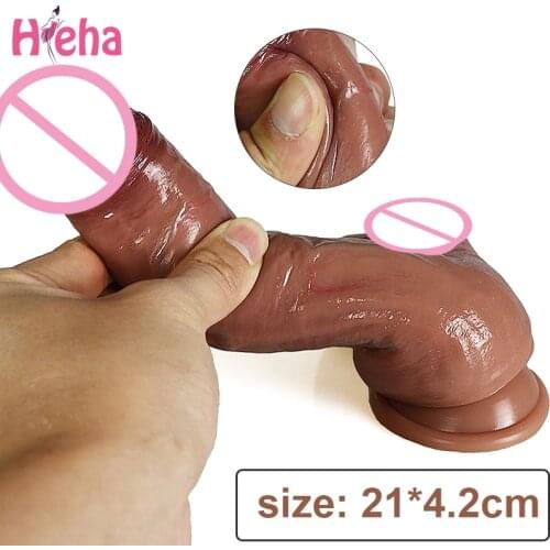 Soft Silicone Skin Feeling Anal Dildo Penis Phallus Realistic Big Female Masturbator Suction Cup Dick Adult Sex Toys for Woman