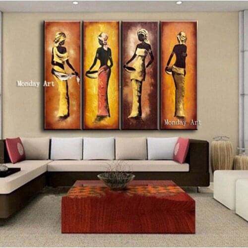 Large size oil painting Hand Painted abstract Figure Oil Painting on Canvas Home Decor Wall Art African Pictures for living room