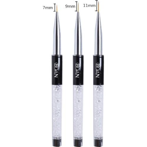 Nail Art Brush 7/9/11mm Crystal Rhinestone Acrylic Brushes UV Gel Polish Painting Drawing Pen Liner Tips Tools DIY Manicure