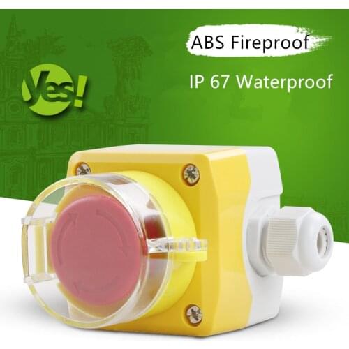 Elevator Lift Emergency STOP Push Button Switch Box Rain proof IP67 Mushroom Security 22mm Switch LA38-11ZS