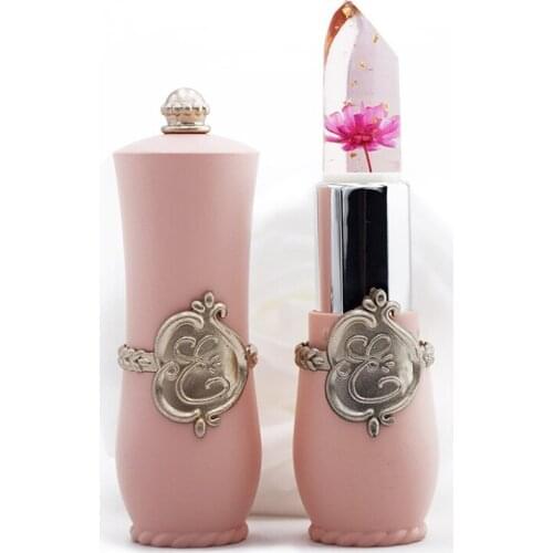 Beauty Bright Flower Crystal Jelly Lipstick Magic Temperature Change Color Lip Balm Makeup rose