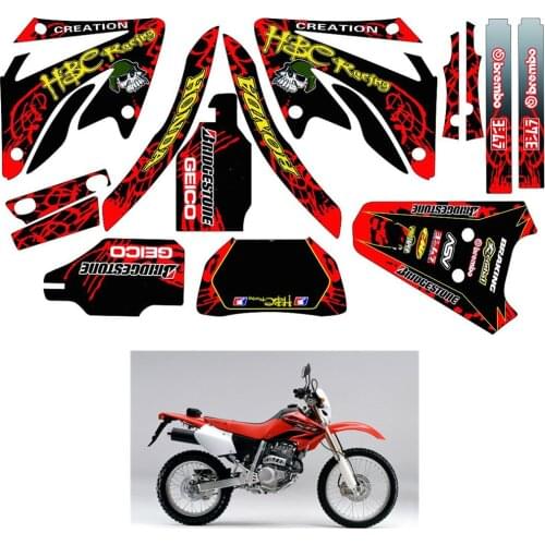 Free Custom names numbers Motocross 3M Graphics Stickers Decals Backgrounds kits For Honda XR250 XR250R 2003 2004 2005 XR 250