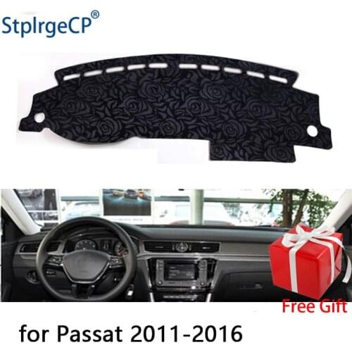 Rose Pattern Non-slip Car Dashboard Cover Dash Mat Pad DashMat ANti-UV Car Sticker for Volkswagen passat 2011-2015 Car Styling