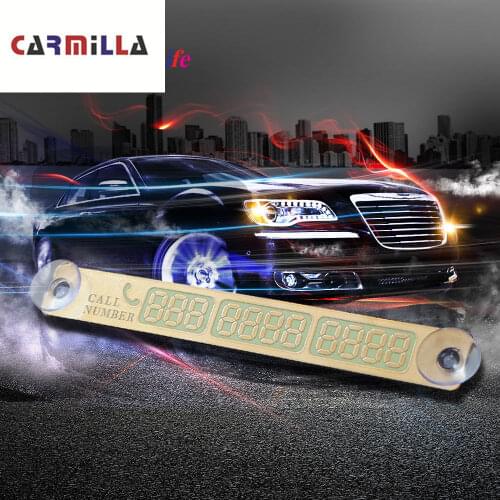 New Car Styling Temporary Parking Card Luminous Calling Phone Number Cards Automobile License Plate with Sucker Plate