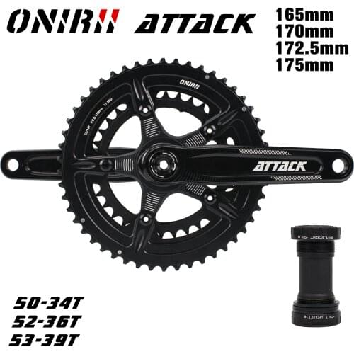 ONIRII ATTACK 2x10 /11/12 Speed Road Bicycle Chainset Chain ring Wheel Cranks 165mm/170mm / 172.5mm / 175mm, Bike CNC Cranksets
