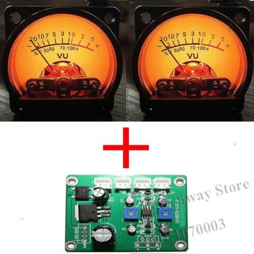 1pc Driver Board and 2pc VU Meters Input AC/DC 9-15V Match Our Sold VU Meter DIY