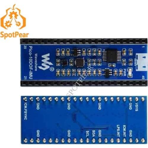 Raspberry Pi Pico 10-DOF IMU Sensor Module Onboard ICM20948 and LPS22HB Chip
