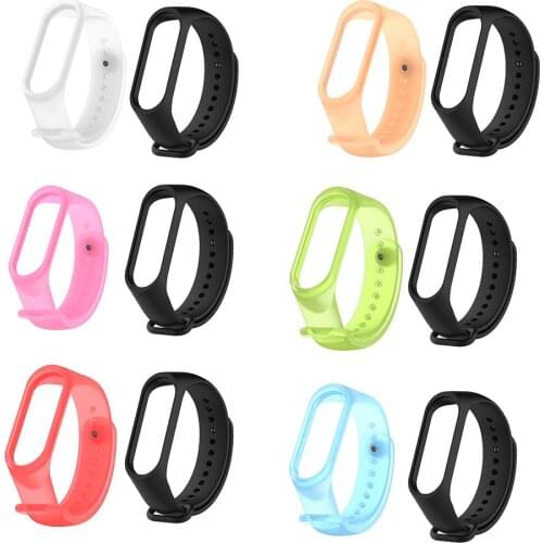 TPE Wristband Strap and Silicone Watchband Belt Accessories Environmental Protection and Health Soft for Xiaomi Miband 3 4
