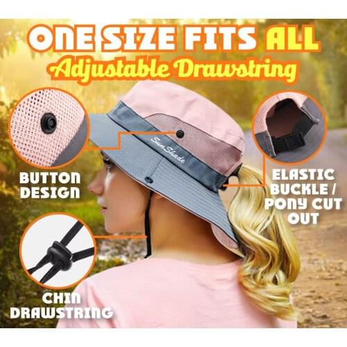 Fishing Hat Sun UV Protection UPF 50+ Sun Hat Bucket Summer Men Women Large Wide Brim Bob Hiking Outdoor Hat with Chain Strap