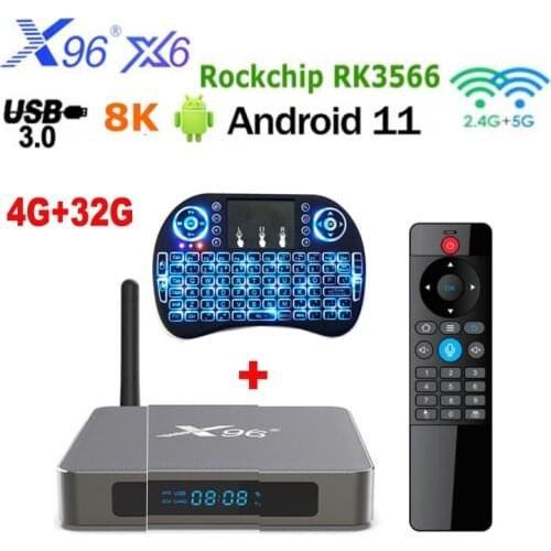 X96 X6 Android 11.0 TV Box 8GB 128GB 4G 64GB 32GB RK3566 4K USB3.0 2T2R Dual Wifi 1000M VS H96 MAX 3566 T95 MAX PLUS