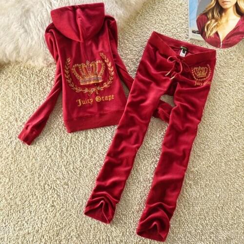 Two Piece Set Tracksuit Women Velet Clothing Spring Fall Hooded Top+Pant Sweatsuits Outfits Matching Sets S-XL