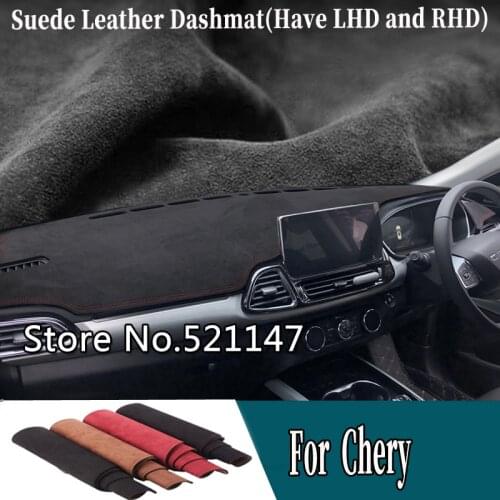 Suede Leather Dashmat Dashboard Covers Dash Mat Carpet For Chery Arrizo 7 3 5 m7 GX/EX M11 A3 Exeed TX TXL X1 M1 M5 Eastar Cross