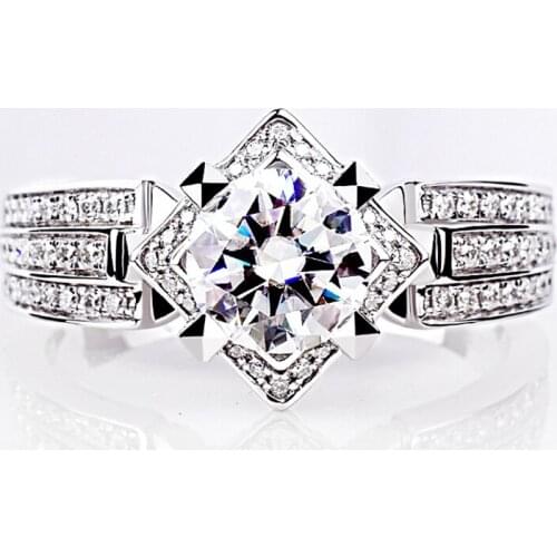 Authentic 925 Sterling Silver Luxury Engagement Rings for Women Wedding Anniversary Gift Exquisite Elegant Diamond Model Jewelry