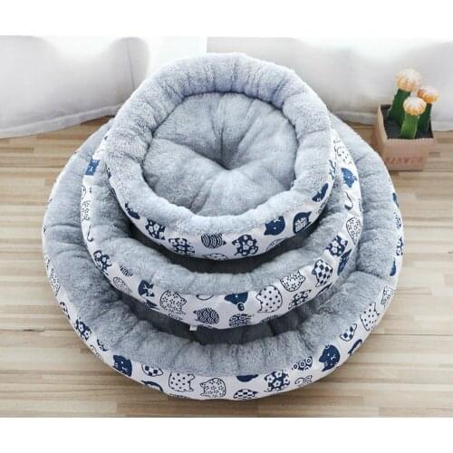 Winter Warm Pet Dog Cat Bed Kennel Dog Round Cat Super Soft Sleeping Bag Long Plush Puppy Cushion Mat Portable Cat Supplies