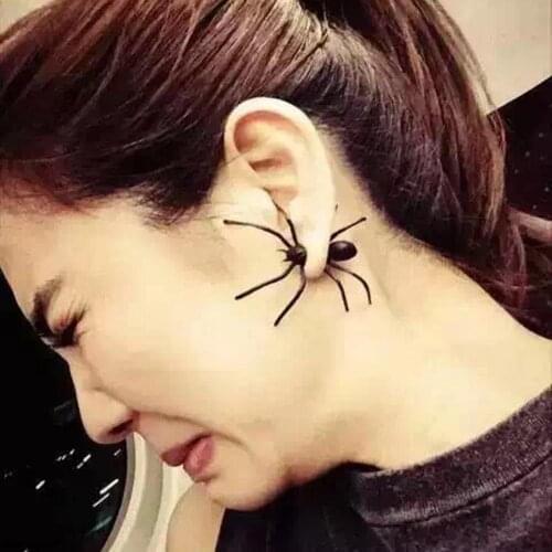 1piece 2021 New Fashion Jewelry Girl Cool Black Spider Earrings Female Gifts