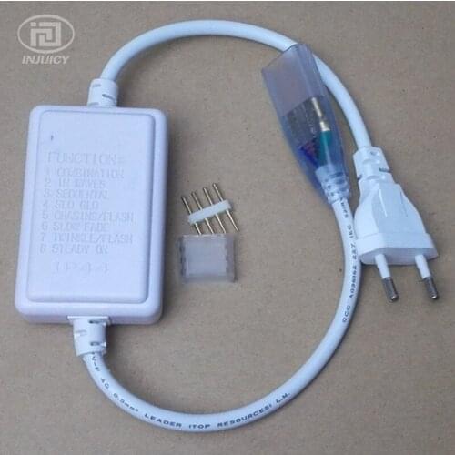 10pcs 3528 & 5050 RGB LED Strip Controller Plug Tape String Ribbon Bundle Colourful Lighting Lamp With Button Apply AC110V-220V