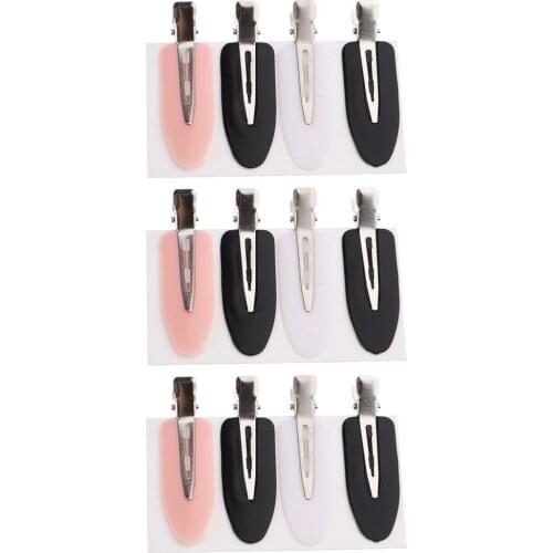 12Pcs No Bend Hair Clips, Seamless Pin Curl Crease Clips for Hairstyle Bang