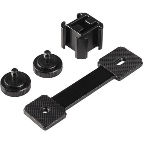 3 in 1 Triple Hot Shoe Mount Adapter Extension Bracket Holder Boya BY-MM1 Microphone Stand for zhiyun Smooth 4 DJI OSMO mobile 2