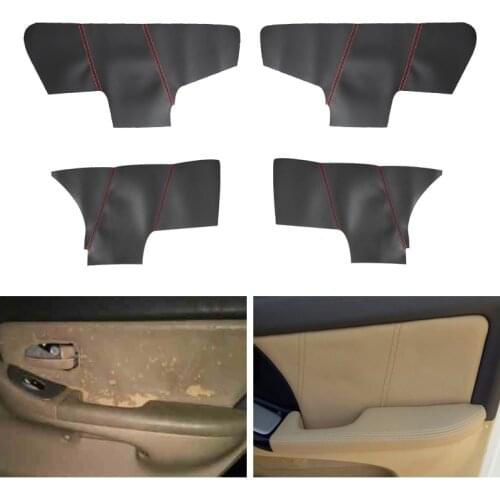 4pcs Car Microfiber Leather Interior Door Armrest Panel Cover Protective Trim For Hyundai Elantra 2004 2005 2006 2007 2008 -2012