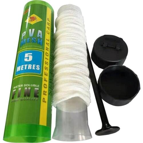 5m 2.5/3.7cm PVA Dissolving Mesh Net Refill Carp Fishing Stocking Rig Bait Bags