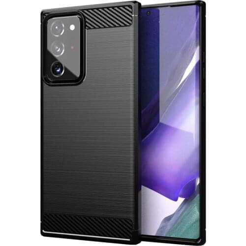 Shock Absorption Cover Soft TPU Anti Scratch Carbon Fiber Design Back Case for Samsung Galaxy Note 20 Ultra/Note 20