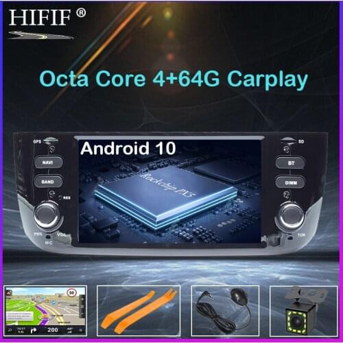 Car Android10 DVD GPS Player For FIAT LINEA PUNTO EVO Auto Radio Stereo BT Wifi Octa Core Mirror Link 4GB+64GB MAP DVR SD DAB
