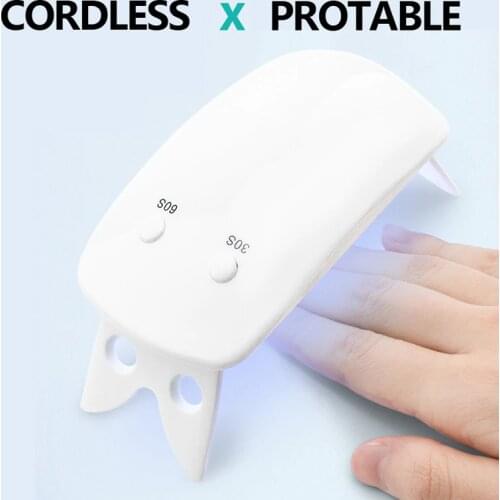 Cordless Portable Mini Nail Dryer LED UV Lamp 6W Micro USB Cable Gel Light Curing UV Gel Lamp Machine Nail Art Tool Rechargeable