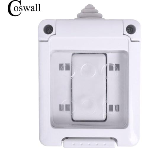 COSWALL CE Certification IP44 Waterproof Dust-proof Outdoor External Wall Switch 1 Gang On / Off Light Switch