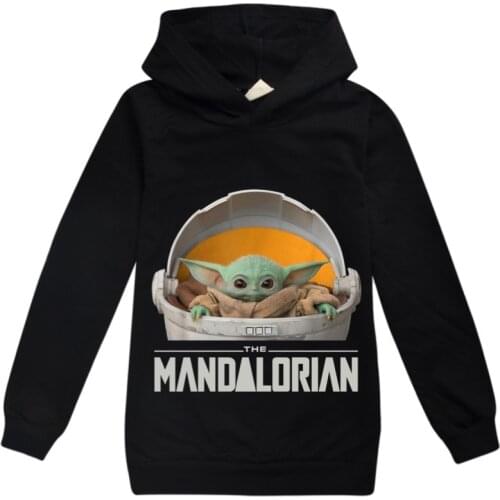 Baby Yoda The Mandalorian Hooded Blouse Kids T Shirt Girls Shirt Teenage Boys Long Sleeve Tops Toddler Boy Graphic Tee