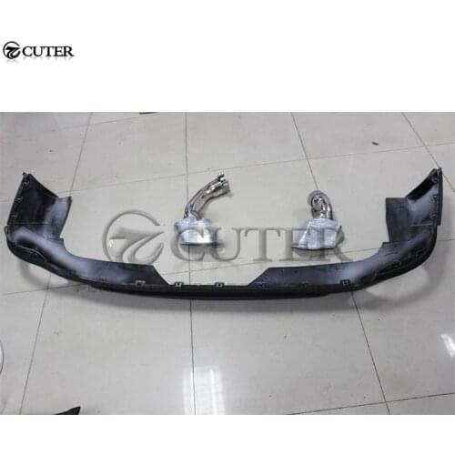 F15 X5 F16 X6 to X5M X6M PP rear bumper diffuser Stainless Steel Muffler Exhaust Pipes tail throat For BMW F15 F16 14-17