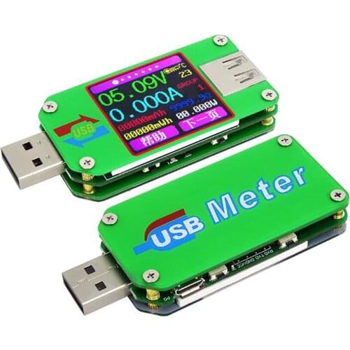 USB Meter Tester Voltage Current Bluetooth Battery Power Charger Voltmeter Ammeter Multimeter Tester 1.44 Inch Color LCD Display