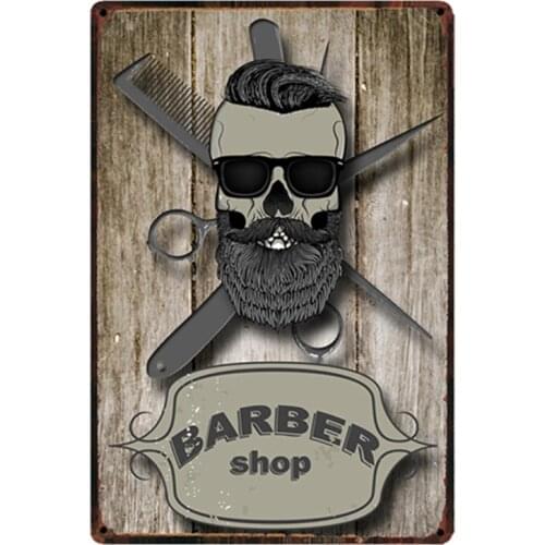 [ Kelly66 ] Shaves Cuts Barber Shop Metal Sign Tin Poster Home Decor Bar Wall Art Painting 20*30 CM Size y-1695
