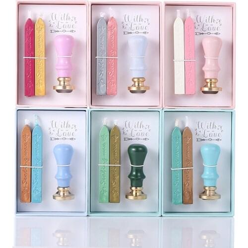 Creative Sealing Wax Stamp Wooden Handle Envelope Seal Stamp Envelope DIY Decoration Gifts