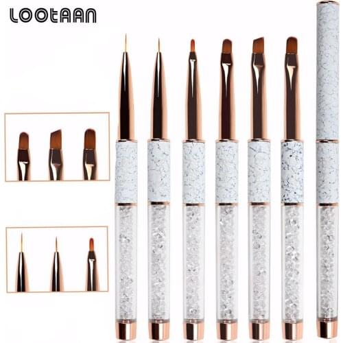 Marbled Nail Brush UV Gel Brush Pen Acrylic Nail Art Painting Drawing Brush Gel Extension Pen Phototherapy Drawing Brush Tools