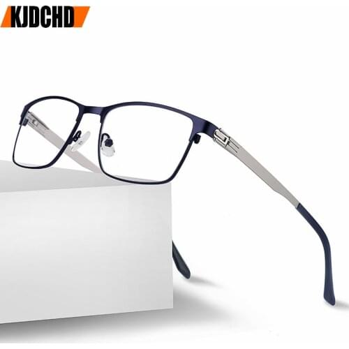 KJDCHD DESIGN MenTitanium Alloy Optical Glasses Frame Men Square Myopia Prescription Eyeglasses Male Metal Eyewear