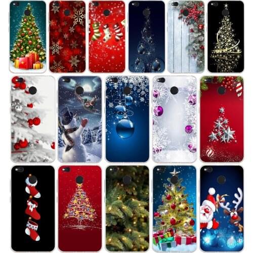 38SD Christmas holiday Tree New Year Soft Silicone Tpu Cover phone Case for xiaomi redmi 4A 4X note 4 4x mi A1 A2 lite