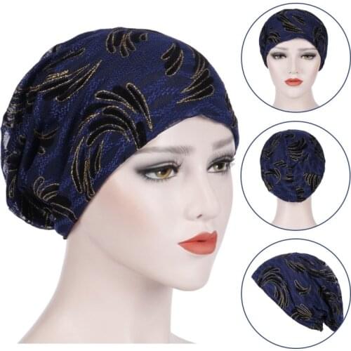 New Womens breathes Leaves Print Cotton Turban Head Hat Chemo Beanies Cap Headgear Female Headwear Headwrap Hair Accessories