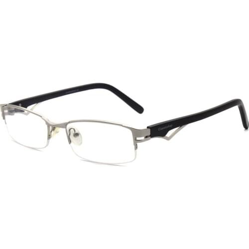 Metal Half-Frame Myopia Glasses Men Women Comfortable Business PC1255