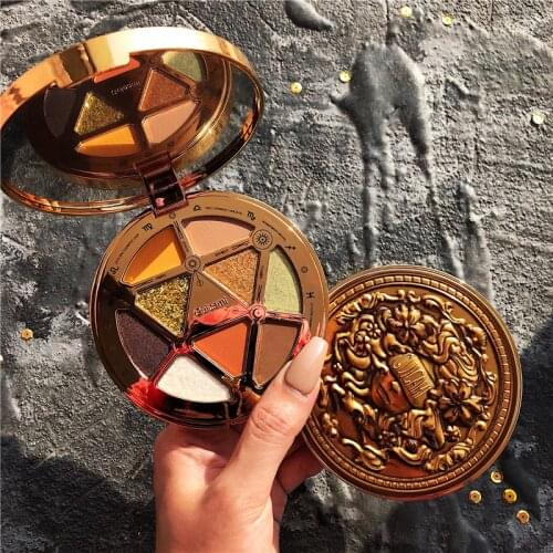 GUICAMI 9 Colors Nude Matte Make Up Eye Shadow Palette Lucky Coin Eyeshadow Pallete Sunrise Eyeshadow Cosmetics Makeup