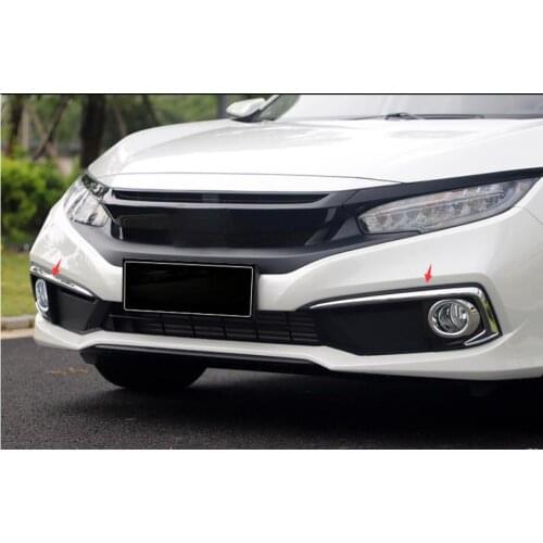 Front And Rear Fog Lights Eyebrows Fog Eyebrows/Trim Light Lamp Frame Stick ABS Chrome Cover For Honda Civic 2016 -2020