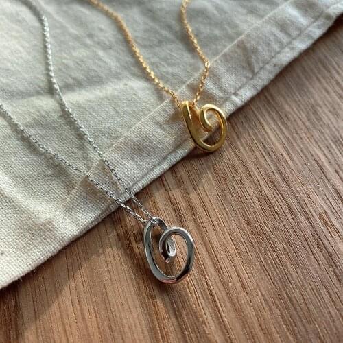 Authentic 925 Sterling silver White /Gold Hollow Twist Knot Love Geometric Pendant Necklace Gift TLX748