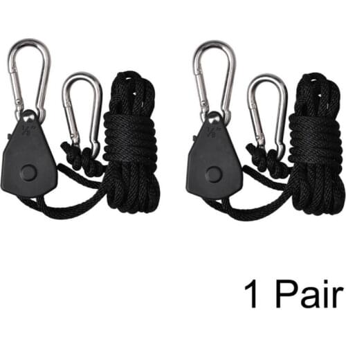 Adjustable 1 Pair 2 PCS 1/8 Inch Nylon Rope Ratchet Yoyo Hangers Light Hanging Kit for LED Grow Light Grow Tent Room