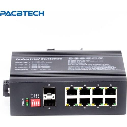 10/100/1000M 2Fiber and 8POE Industrial Fiber Switch Unmanage POE Fiber Optic Switch
