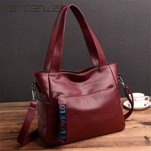Luxury Soft Leather Handbags High Quality Shoulder Messenger Bags for Women Casual Ladies Large Capcity Tote Bag Shopping Bags