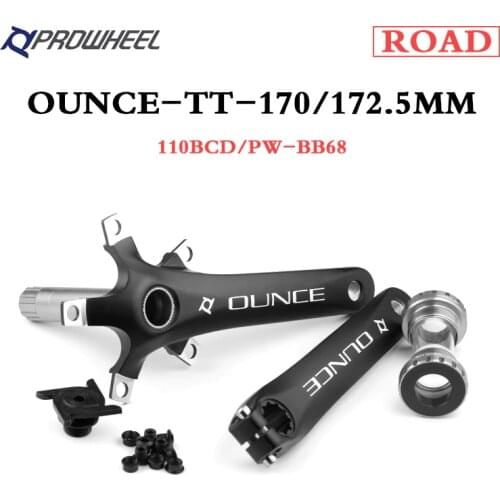 PROWHEEL OUNCE-TT Road Bicycle Crankset 110BCD 170mm 172.5mm Crank with BB Bottom Bracket Aluminum Alloy Cranks
