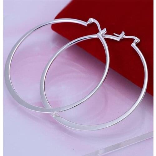 High quality silver color earrings fashion temperament WOMEN lady cute nice big circle hot selling fashion jewelry E043